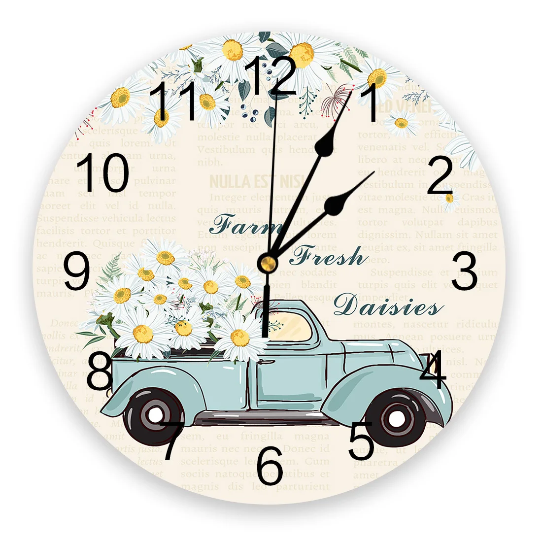 Винтажные настенные часы Daisy Truck современный дизайн домашний декор круглые ПВХ