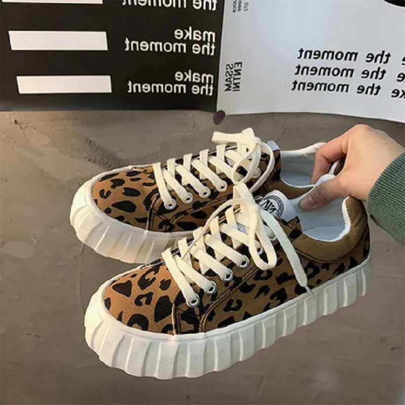 

Fashion Trend Leopard Canvas Shoes Spring And Summer New Style Comfortable Breathable All-Match Casual Women's Shoes