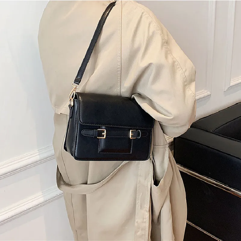 

Женская маленькая винтажная сумка из искусственной кожи черного и коричневого цвета в стиле ретро, уникальный дизайн, модная повседневная ...