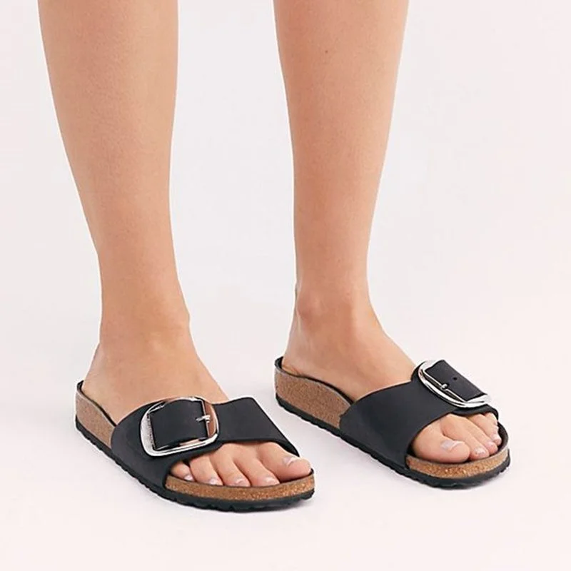 

Women Shoes 2021 Women's Flip Flops Buckle Strap Summer Casual Light Slip on Outdoor Sandals Female Beach Platform Slippers