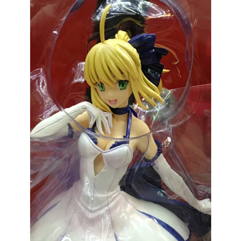 

Anime Fate Stay Night Figure Figurine ALTER Brinquedos Saber Lily White Dress PVC Action Figure Model Doll Toys Gift 27CM