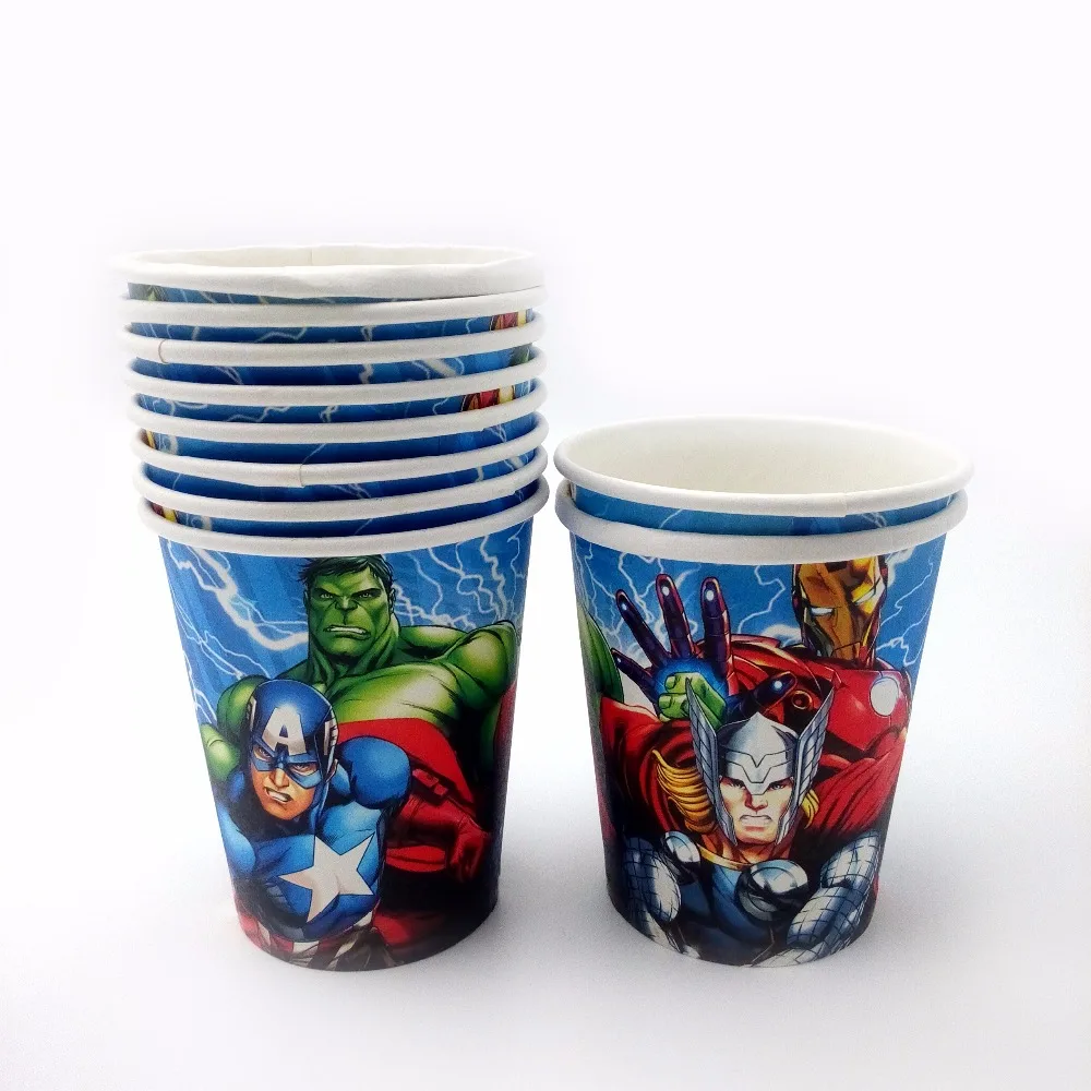 

10pcs/Lot Avengers Hulk Cup Birthday Decoration Theme Party Supply Festival For Kids Boys Avengers Party Supplies Baby Shower
