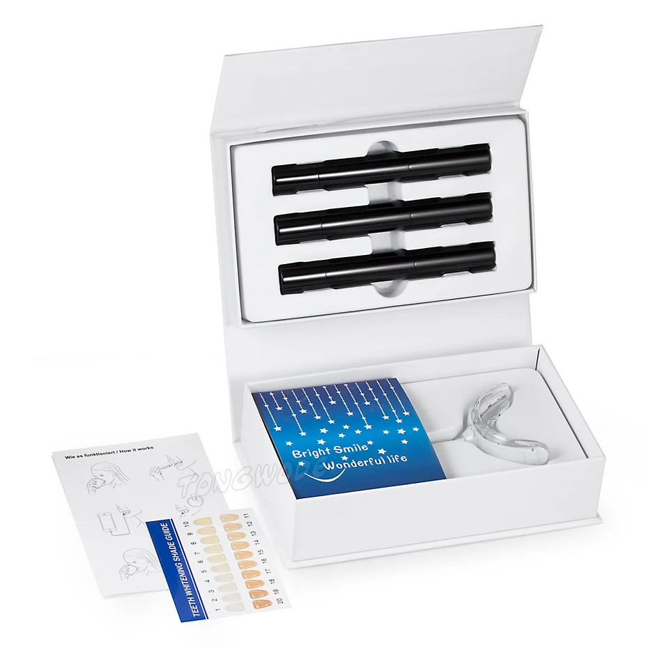 Дропшиппинг отбеливания зубов без логотипа 3 гелевые ручки Портативный таймер