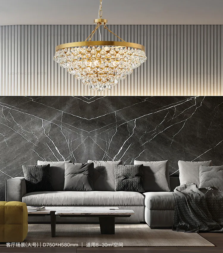 

Iron American simple chandelier modern atmosphere creative personality living room glass luxury crystal restaurant decorative