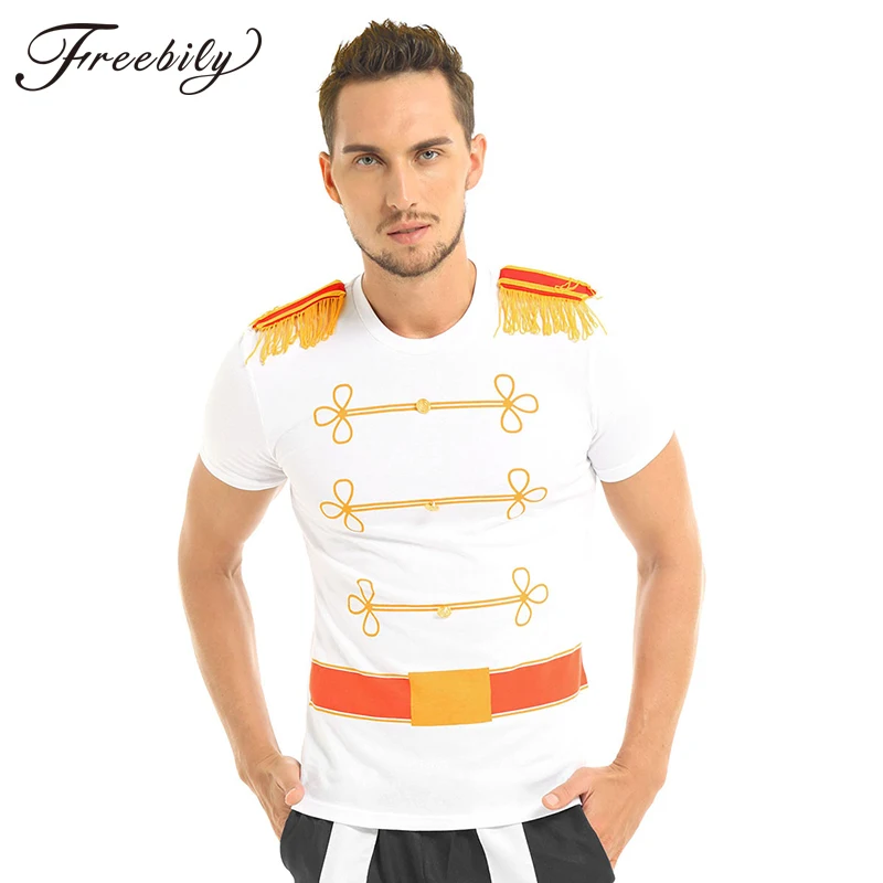 Мужской костюм Королевский Принц для косплея на Хэллоуин с круглым вырезом и