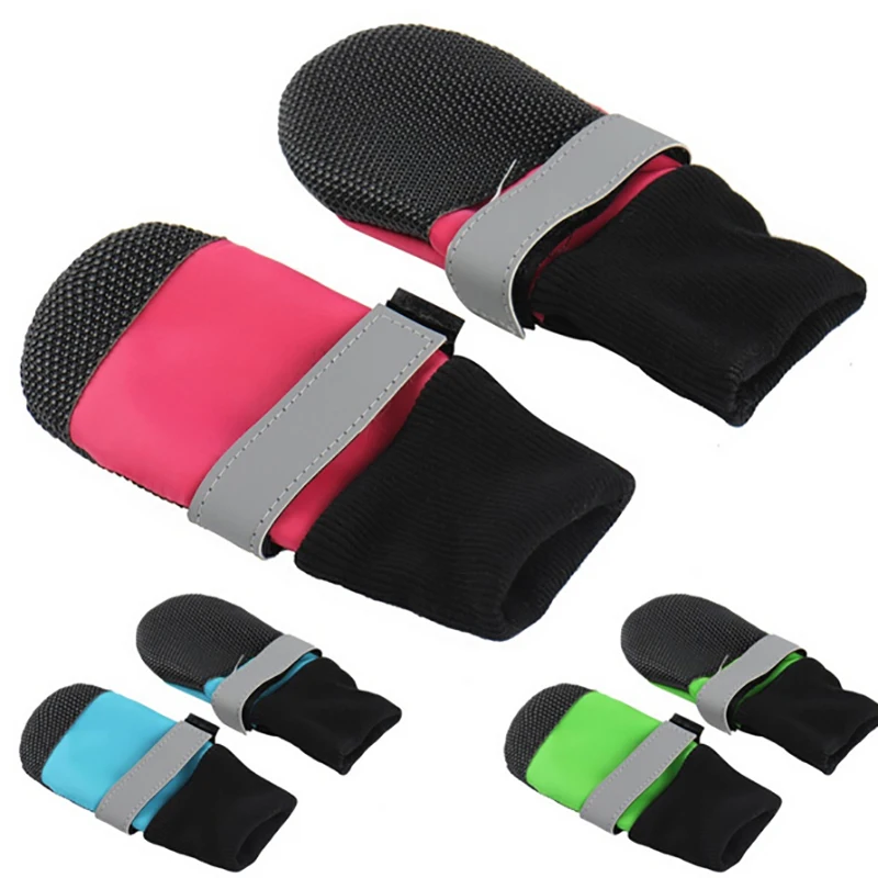 Комнатных собак однотонная обувь Цвет мягкая теплая собачья лента-липучка Magic Tape