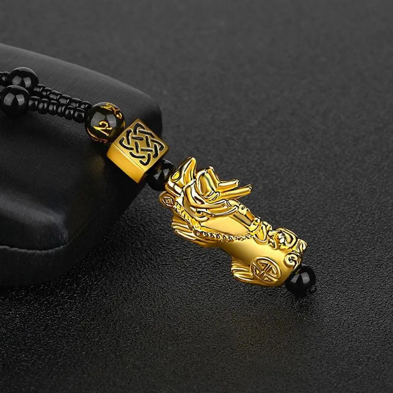 Цепочка с подвеской унисекс ожерелье из натурального черного обсидиана шестью