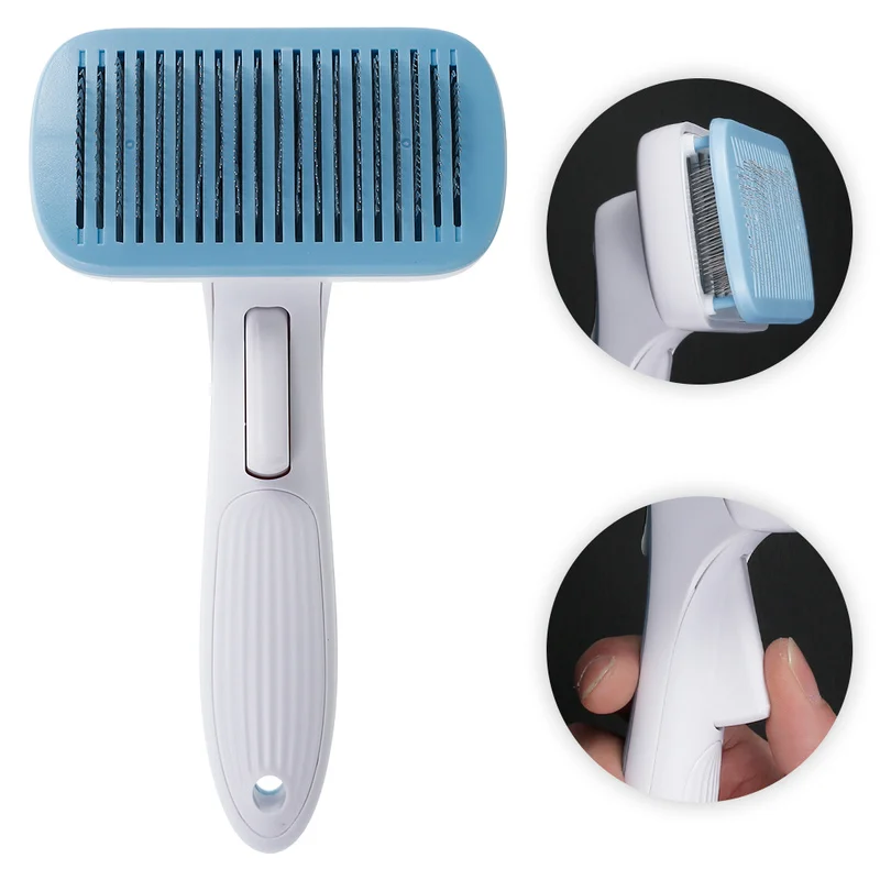 

Pets Cat Dog Fur Removal Comb Grooming Hair Removal Massage Combs Self Cleaning Fur Shedding Slicker Brush Pet Tools