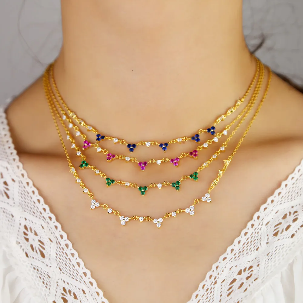 Минималистичный короткий женский чокер 2021 микро паве красный синий зеленый