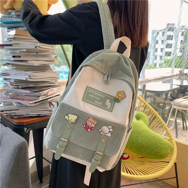 

Fashion Corduroy Backpack Mochilas Femininas Estilosas School Backpack for Teenage Girl Mochilas Para Mujer Mochila Infantil