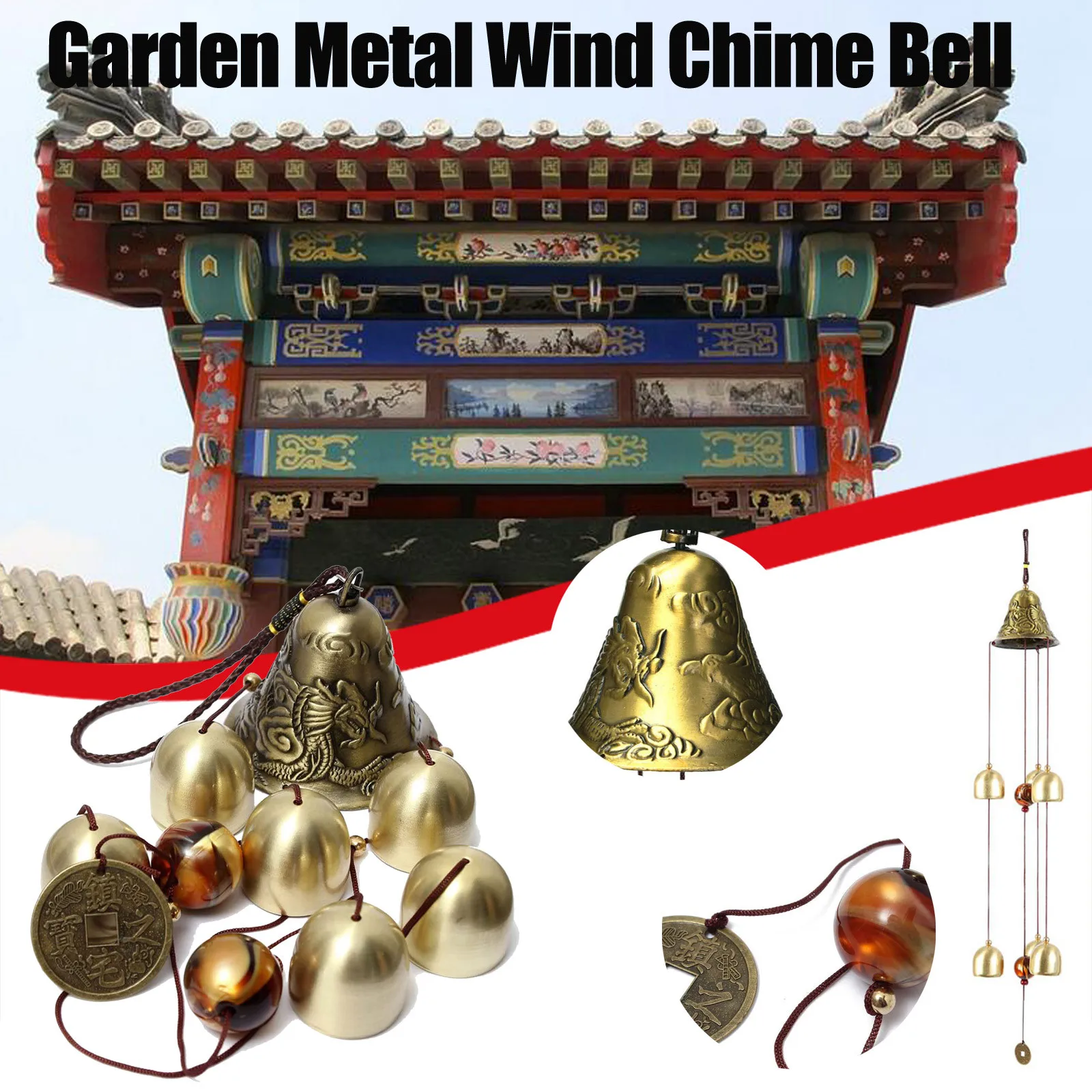 

Металлические ветряные колокольчики для дома, улицы, внутреннего сада, украшение 50 см, подвесные украшения