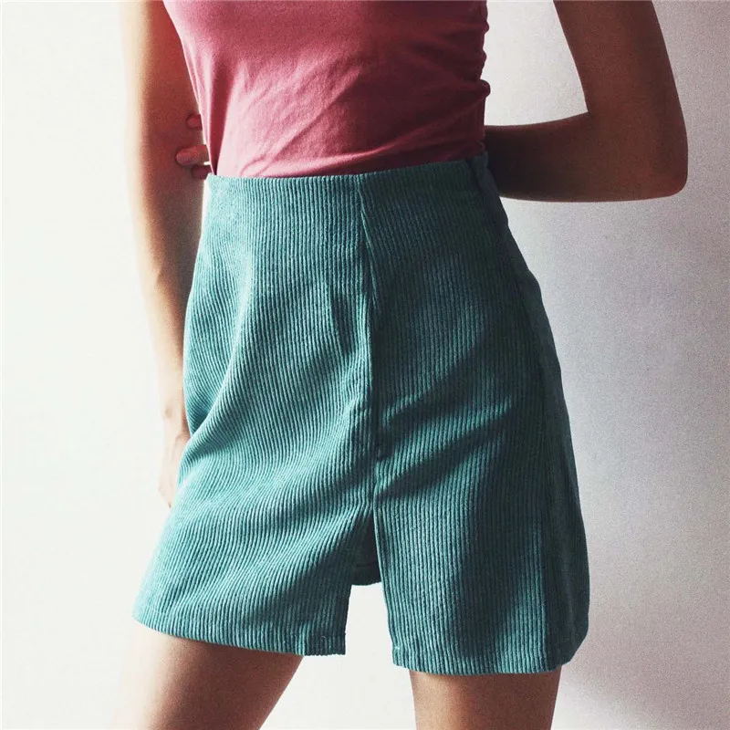 

2020 mini skirt mujer faldas woman skirts womens saias mulher femme jupes plus size Corduroy High waist Sexy A-line skirt office