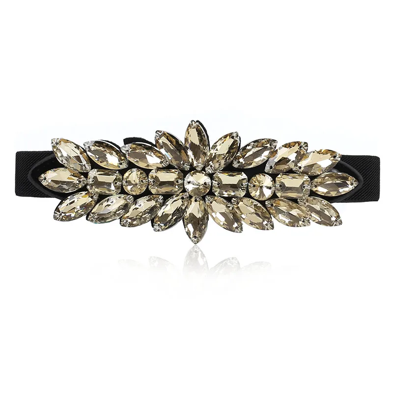 Женские эластичные пояса Стразы Хрустальный ремень с бисером женские вечерние
