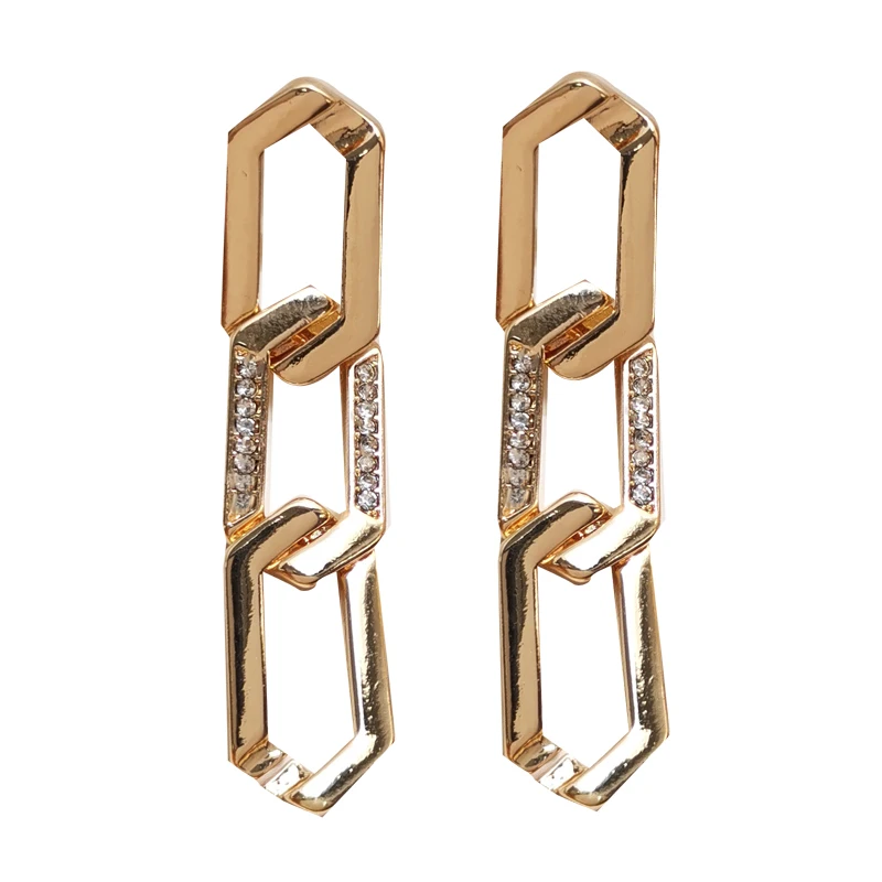 

Mihan S925 needle Trendy Jewelry Metal Drop Earrings Popular Style Hot Selling Shiny Crystal Chain Dangle Earrings For Lady Gift