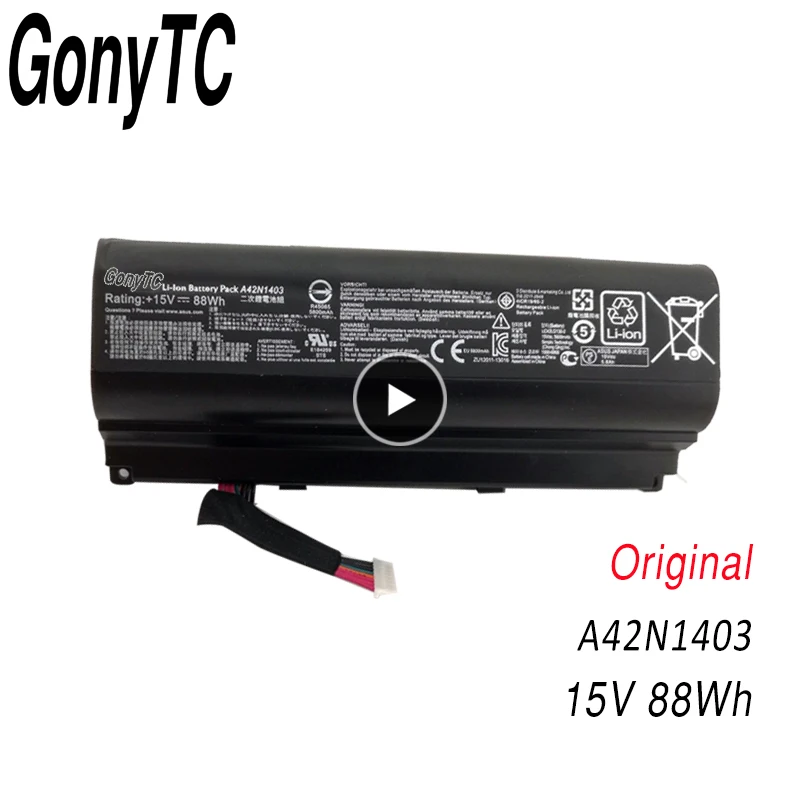 GONYTC A42N1403 Батарея для ASUS ROG G751 G751JY G751JM G751JT GFX71 GFX71JY GFX71JT A42LM9H A42LM93 15V 88WH | Компьютеры и