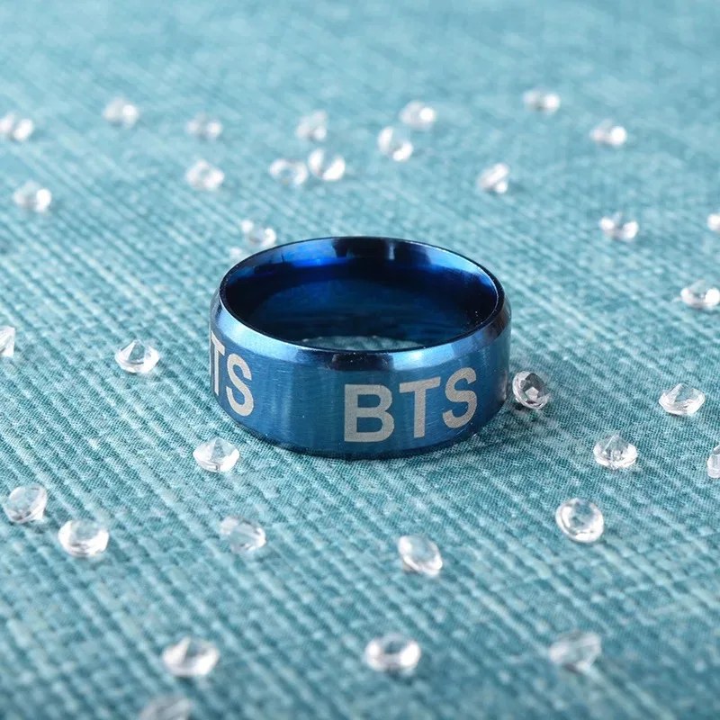 

Bangtan Boys League Color Ring Official Same Paragraph Ring Laser Personality Ring Male and Female Student Couple Ring