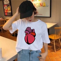 2021 summer heart printed printed t shirt fashion casual white t shirt harajuku graphic t shirt short sleeve aesthetic t shirt