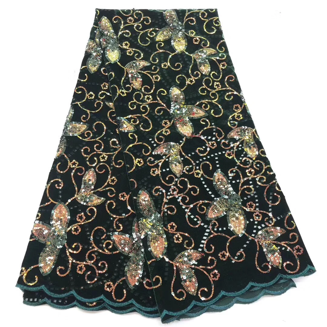 

Sequins Lace Fabric 2020 Latest African Lace Fabric High Quality Nigerian French Party lace fabric for tulle lace fabric KCD9529