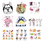 Термонаклейки для одежды, патчи для одежды, наклейки с животными, наклейки сделай сам, патчи с фламинго, плавкий переводной винил, клейкая Полоса