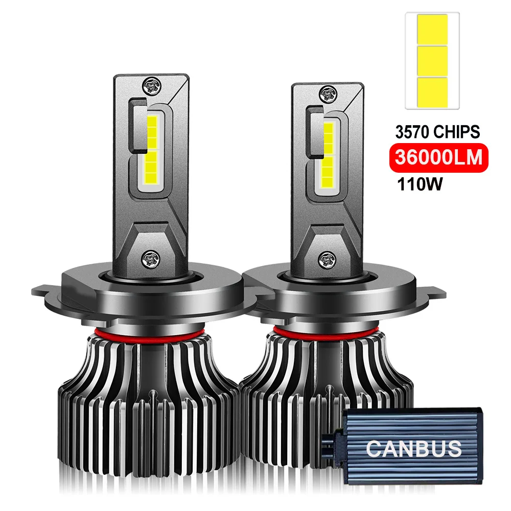 Светодиодные фары H7 LED H4 110W 36000LM Canbus H1 H8 H9 H11 9005 9006 HB3 HB4 СВЕТОДИОДНАЯ Лампа 6000K 12V 24V