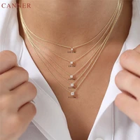 canner delicate cubic zirconia choker necklace women 925 stelring silver cz crystal necklace gold color chain necklaces gift c40