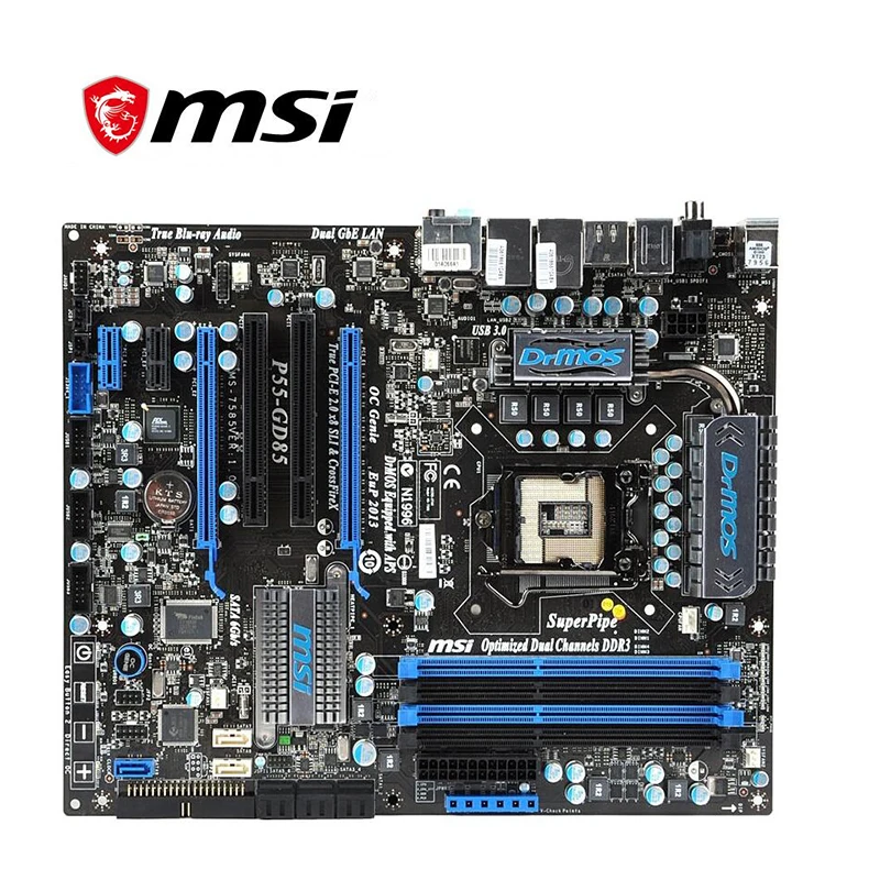 Для материнской платы MSI P55 GD85 LGA 1156 DDR3 для Intel P55M десктопная материнская плата SATA II