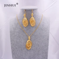 jewelry sets african gold color for women bridal indian ethiopia dubai necklace earrings set wedding jewellery wife gifts set