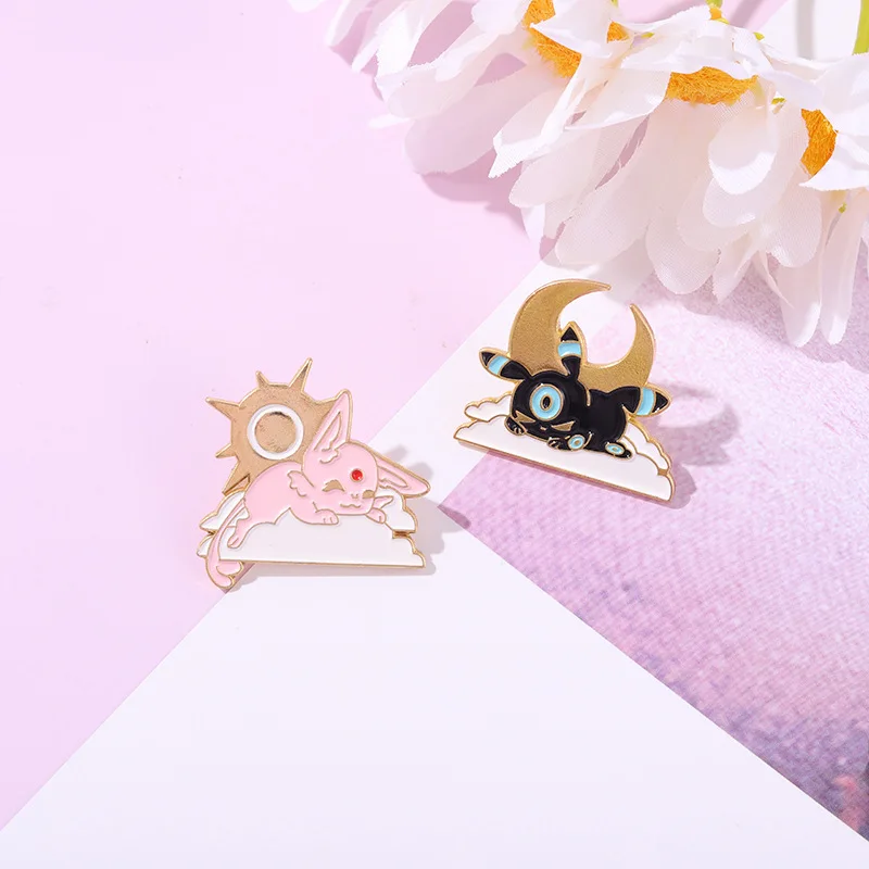 Креативная эмалированная брошь с изображением молнии мыши милое Солнце Луна