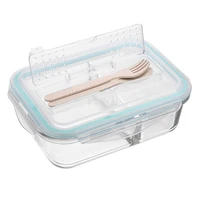 korean style lunch box glass microwave bento box food storage box school food containers with compartments for kids