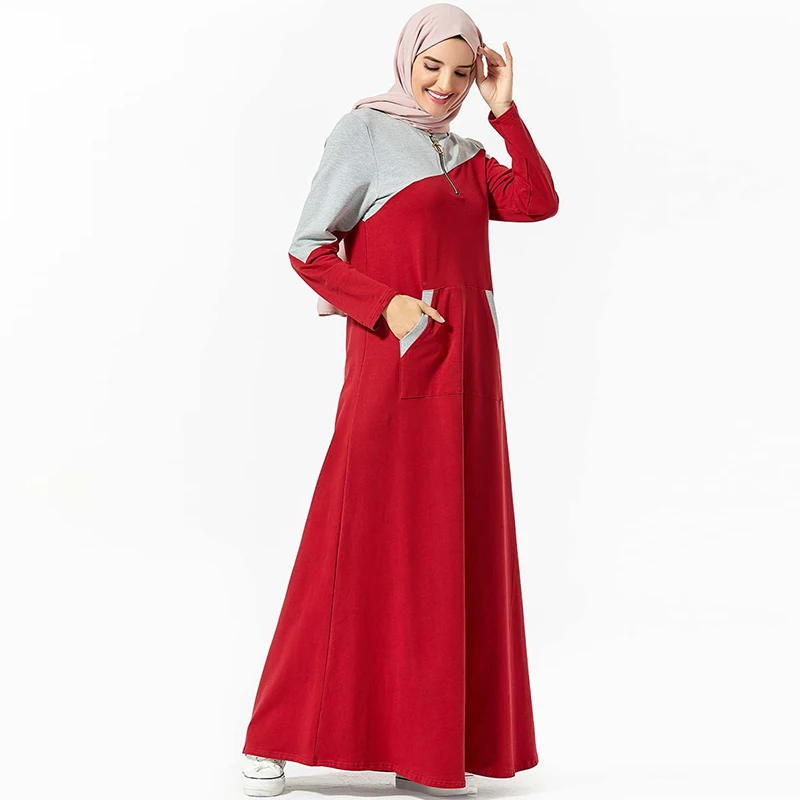 Красное Абая кафтан Дубайский хиджаб мусульманское платье мусульманская одежда