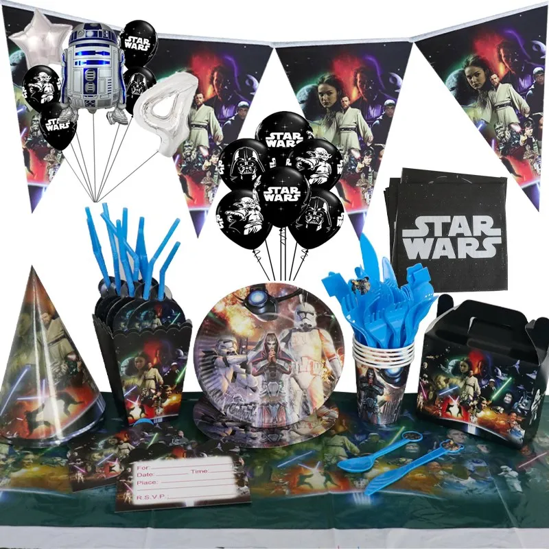 Тема из Звездных Войн набор посуды на день рождения скатерть салфетки чехол стол