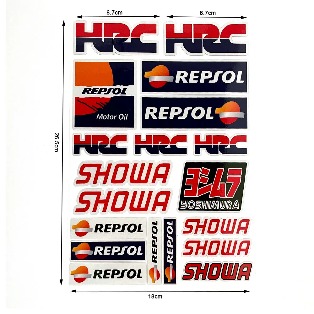 Набор светоотражающих наклеек на шлем и бак мотоцикла Honda HRC CBR CBR1000RR CBR650F CBR600RR CBR500R