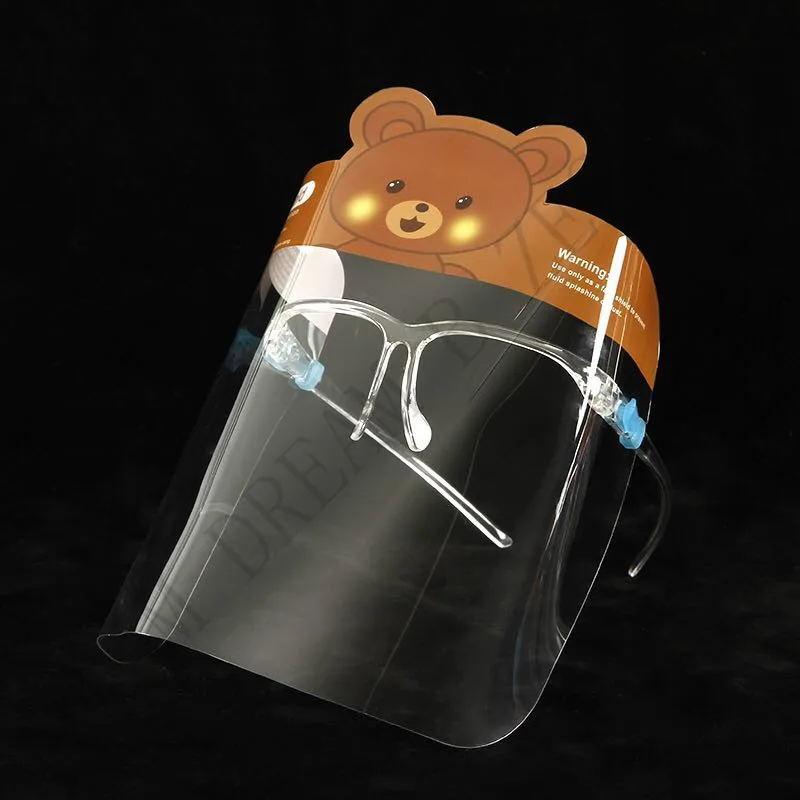 12 цветов Мультфильм ребенок лицо щит с очками полная фотография Прозрачный PET