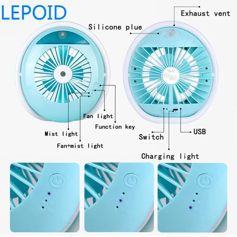LEPOID батарея вентилятор с увлажнитель воздуха USB Арома эфирные масла диффузор