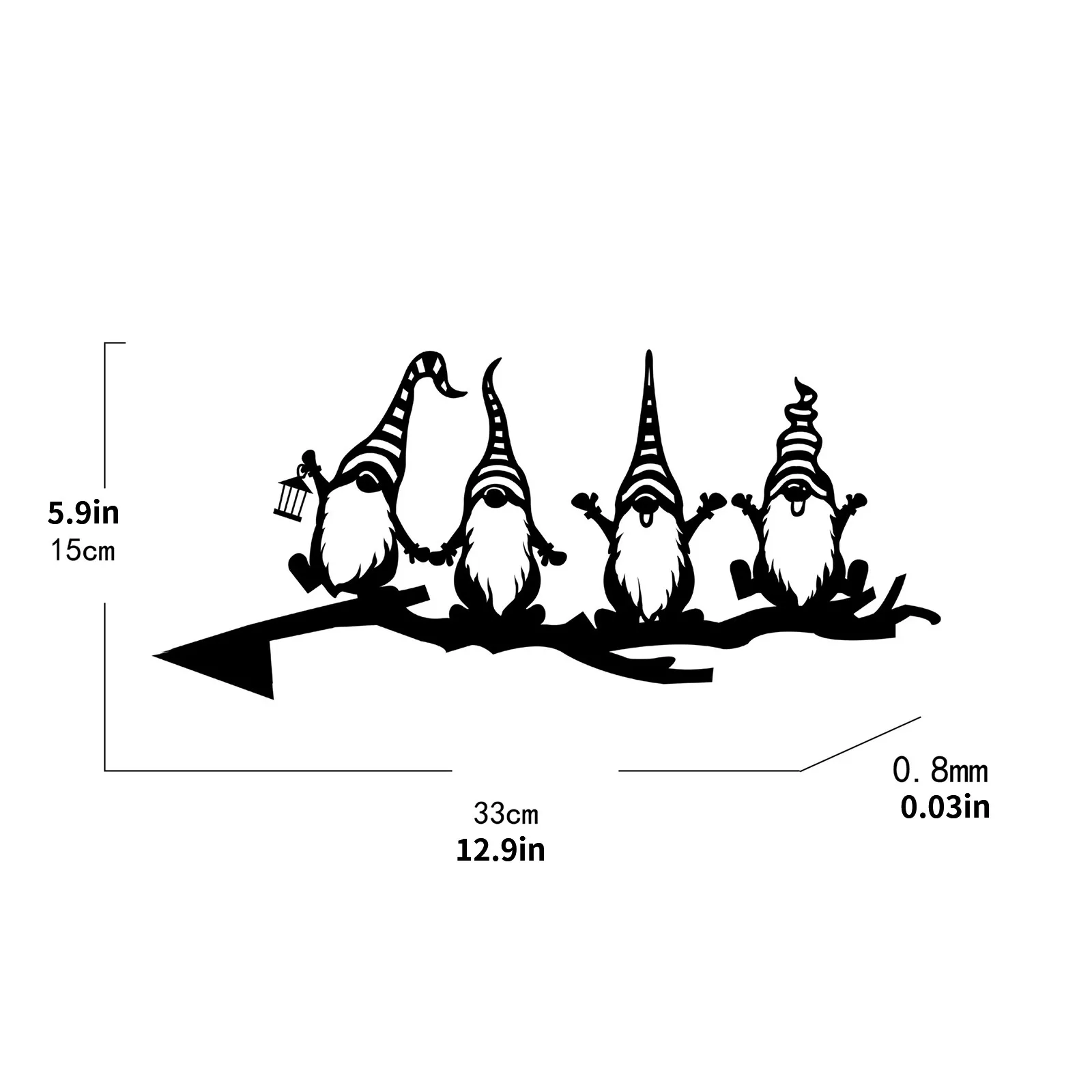 

Steel Branch Gnomes Decoration, Easter Cute Hollowed Out Steel Garden Gnomes Statue, Silhouette Decor Dwarf Tree Branch Ornament