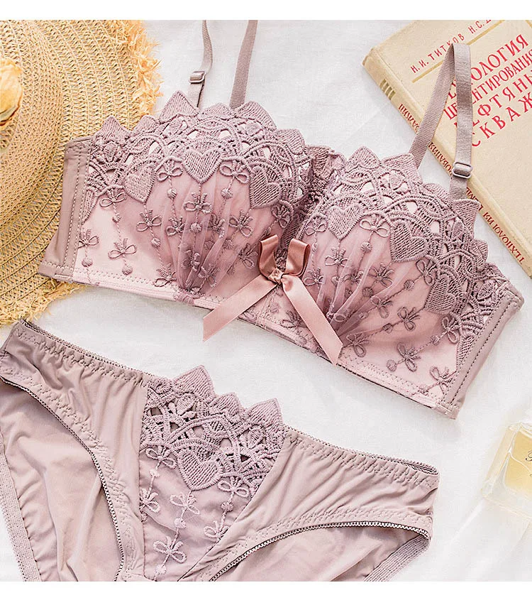 Roseheart летние женские модные красные фиолетовые беспроводные сексуальные комплекты нижнего белья, хлопковые трусики, Мягкие Бесшовные комплекты бюстгальтеров нижнее белье A B