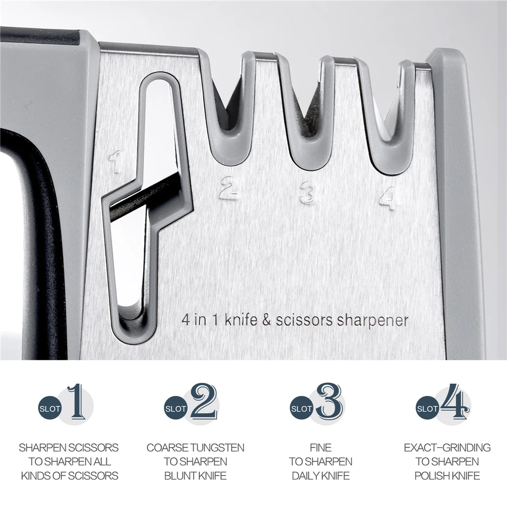 Точилка для кухонных ножей 4 ступенчатая заточка острых ножниц аксессуар Заточка