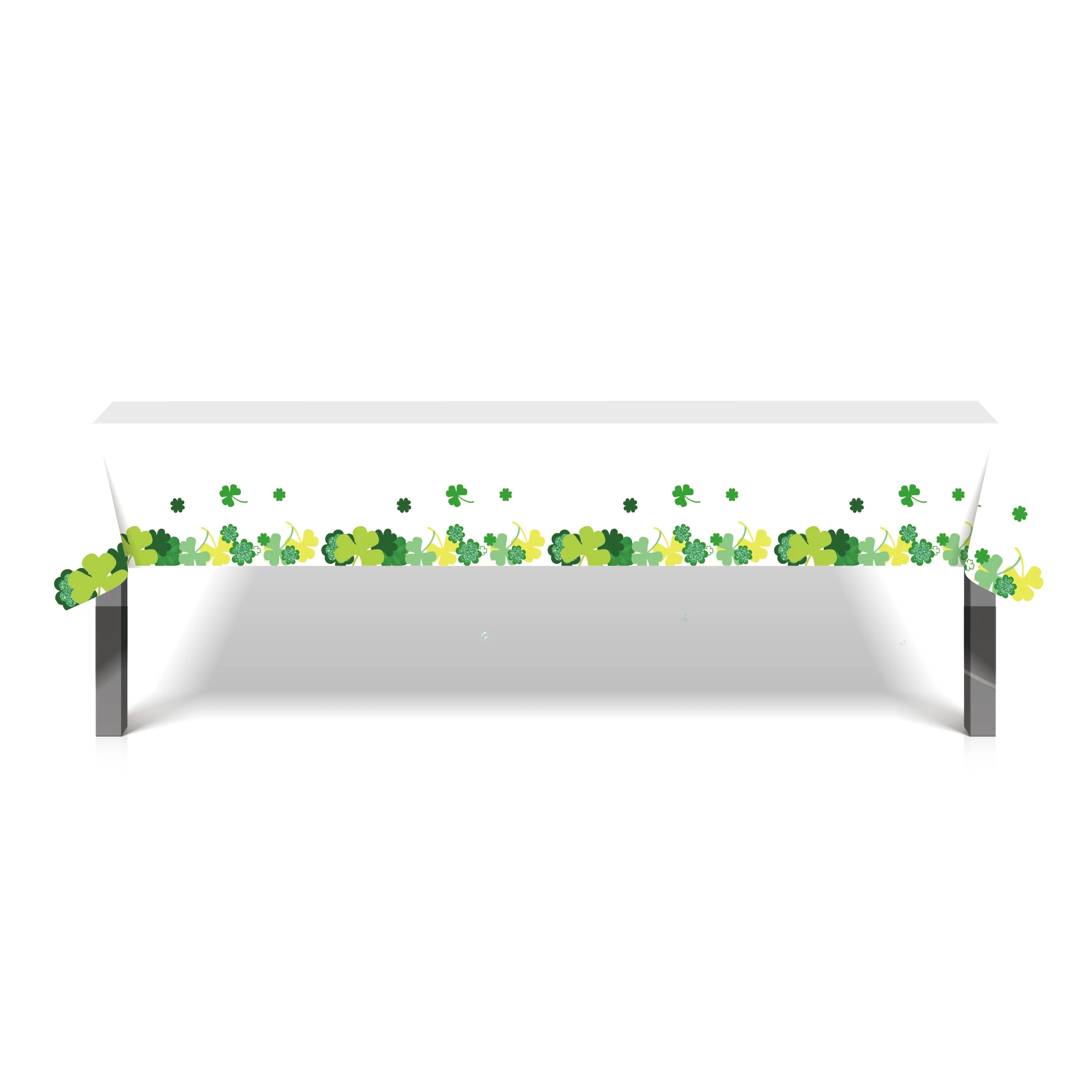 

ZB012 130*220cm Four-leaf Clover Saint Parker Party Tablecloth Birthday Party PE Tablecloth