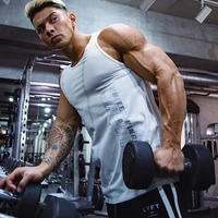 workout gym mens tank tops vest muscle sleeveless sportswear shirt stringer bodybuilding singlets fitness training running vest