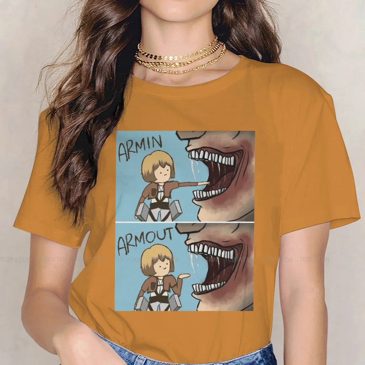 

Attack On Titan Eren Mikasa Armin Original TShirts 4XL 5XL Armin Armout Funny AoT Comic Distinctive Woman's T Shirt Size S-6XL