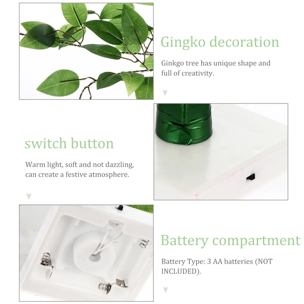 

1Pc Ginkgo Tree Lamp Party Supplies Room Layout Light Home Decor Without Battery