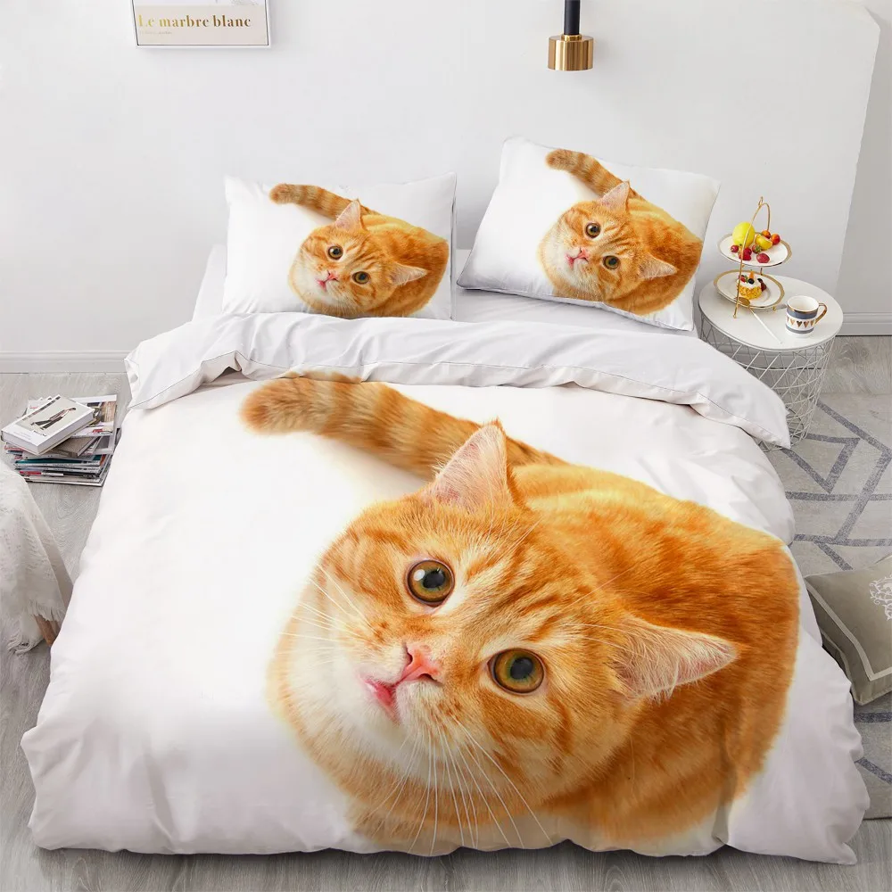 

Cute Animal 3D Bedding Sets Duvet Quilt Cover Set Comforter Bed Linen Pillowcase King Queen 173x230cm Size Dogs Pet Dog Cat
