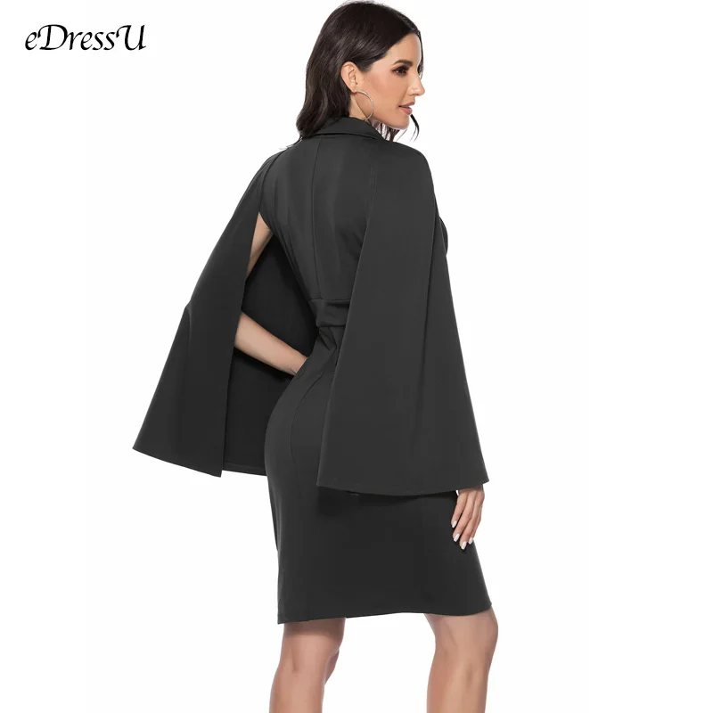 2021 Evening Party Dress Cape Vestido de Fiesta Batwing Sleeve Elegant Formal Bodycon Bandage Office LMT-5235 | Женская одежда