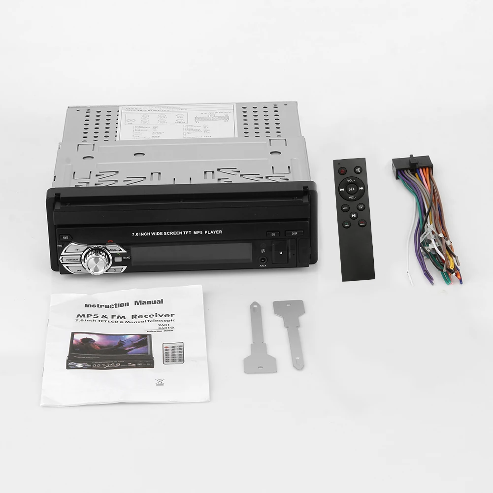 

7" Folding Touch Screen Car Stereo MP5 Player RDS AM FM Radio Bluetooth 4.0 Multimedia Video Player Support USB/TF/AUX Head Unit
