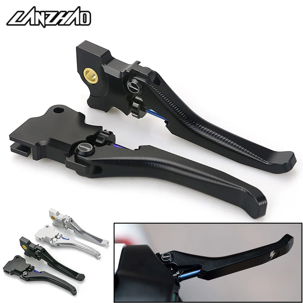 

Motorcycle Levers Stepless Adjustment 3D CNC Aluminum Brake Clutch Lever for Vespa Sprint Primavera 150 S150 LX150 2013-2021
