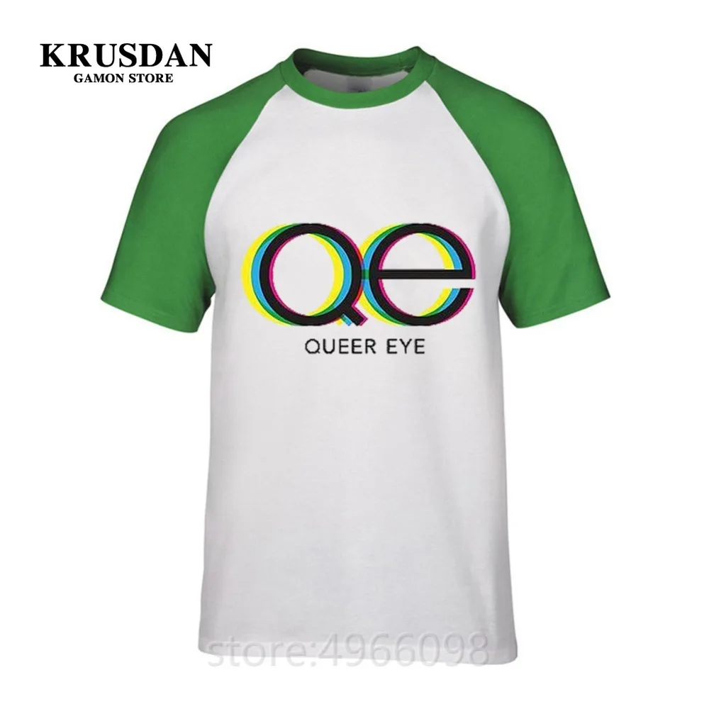 2019 Мужская футболка для мужчин s Slim Fit Queer eye логотип футболки с коротким рукавом
