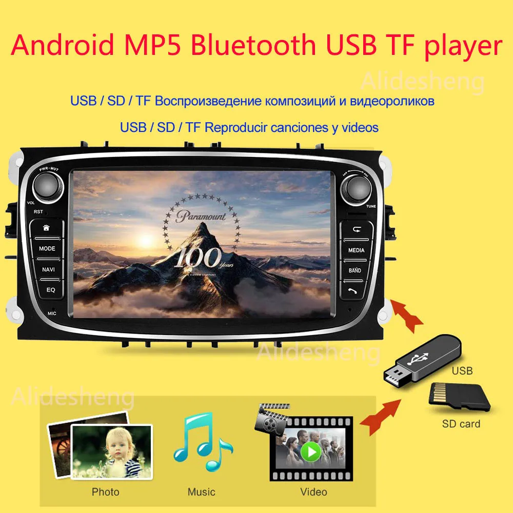 Автомобильный радиоприемник Android 9 0 2 Din GPS BT TF USB для Ford Transit из Fiesta Focus Kuga Mondeo MK2 mk3