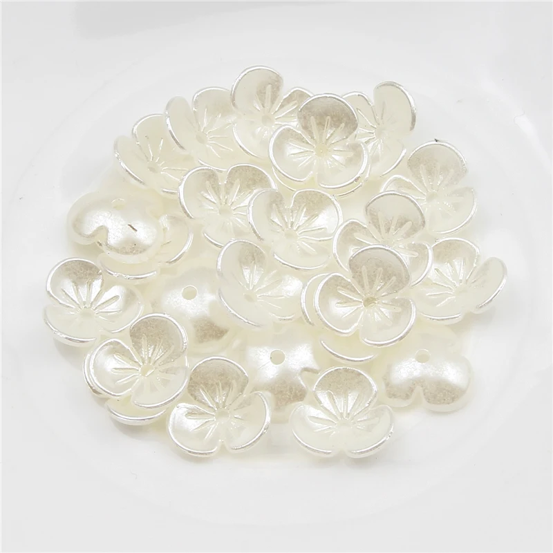 

12mm 3D Flower Acrylic Beads Imitation Pearl Loose Beads For Jewelry Making DIY Handmade Bracelets Necklace Earrings Accessories