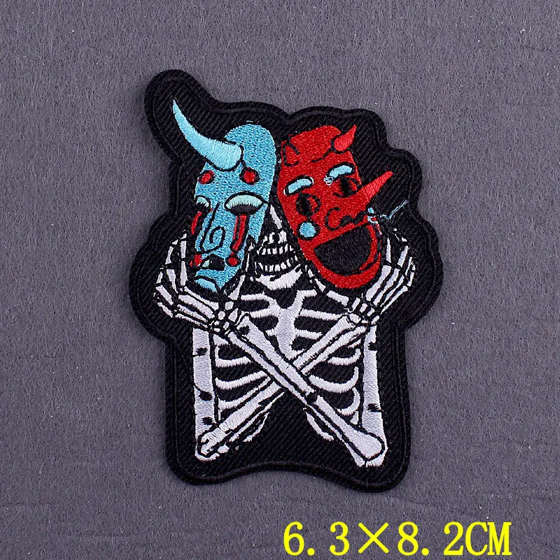 Забавные вышитые термоклейкие нашивки с черепом для одежды | Дом и сад