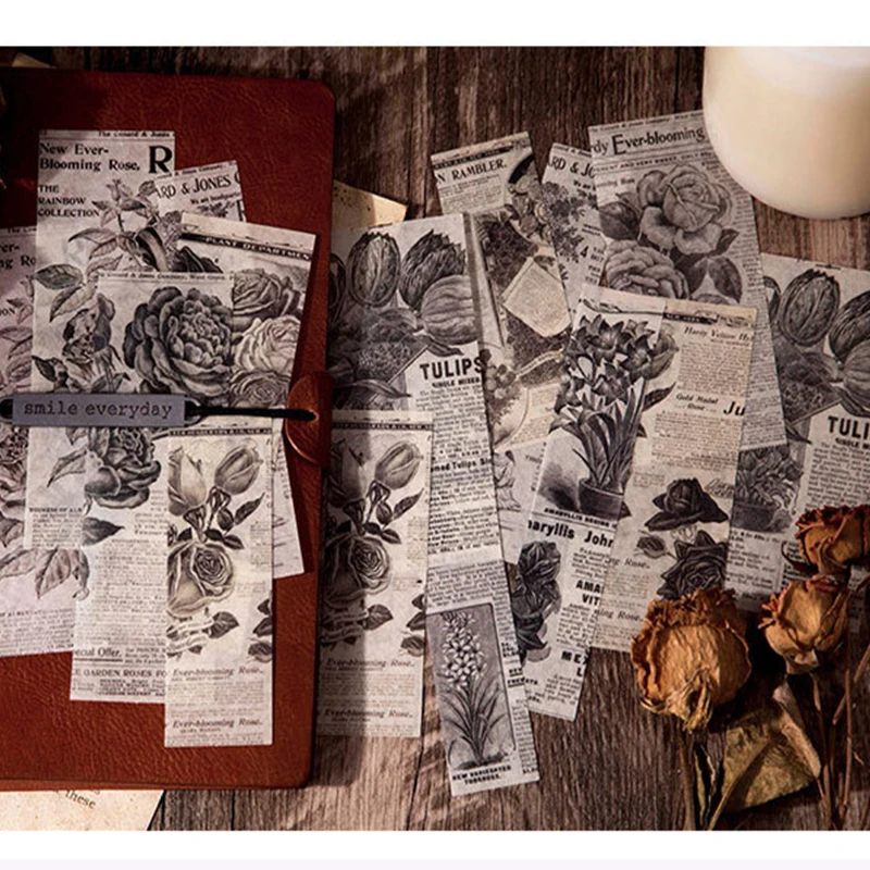 

Vintage Translucent Butterfly Flower Stickers DIY Scrapbooking Material Handmade Sticker Happy Planner Craft Album Decorative